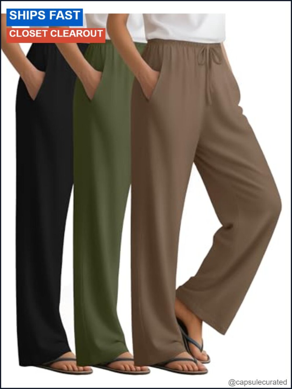 3 Pack Women's Wide Leg Lounge Yoga Sweatpants with Pockets